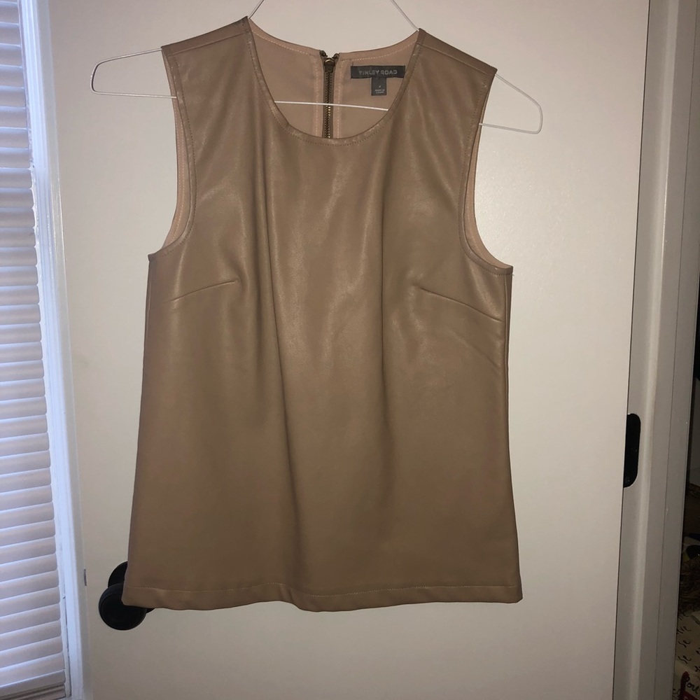 Faux leather top